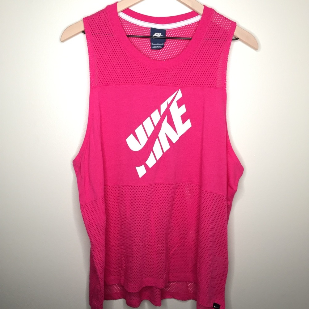 Nike Pink Cut-off Workout Tank XL